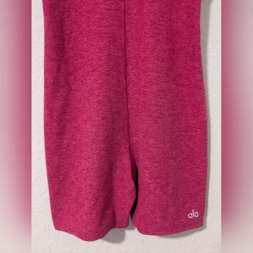Alo Hot Pink Sleeveless V-Neck Alosoft Suns Out Onesie Romper SM